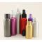 A picture of different coloured aluminium bottles