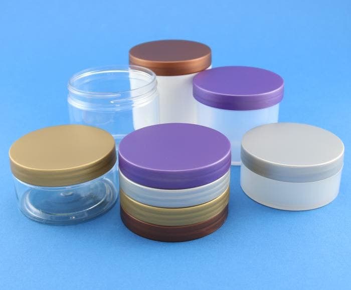 An image of several kinds of matt metallic effect polypropylene jar lids